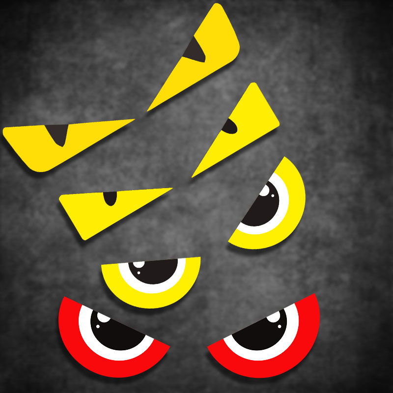 Car Stickers Personality Tide Stickers Devil Eyes Trim sticker Scratches Safety Caution Waterproof Reflective Applic-Taobao