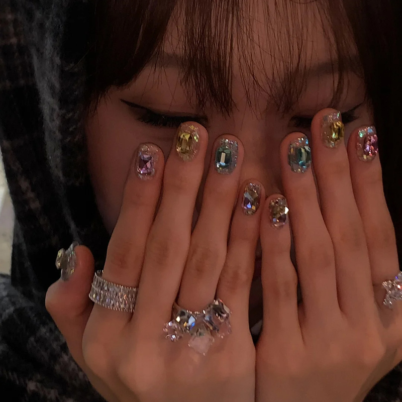 【Dopamine Gem】Handmade Short Nail Tips 2026 Super Beautiful Finished Nail Art High-End Nail Stickers 【Dopamine Gem】Handmade Short Nail Tips 2026 Super Beautiful Finished Nail Art High-End Nail Stickers
