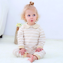 (Broken code clearance) baby jumpsuit newborn clothes pure cotton baby spring dress long sleeve ha clothes out climbing clothes