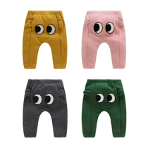 (Broken code clearance) baby pants autumn and winter men and women baby thick cotton pants newborn Haren pants big pp