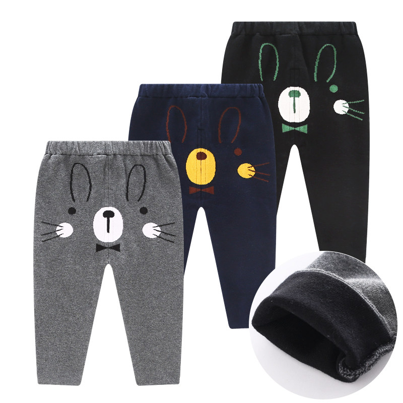 (broken code clearance)Baby children's wool pants Autumn and winter baby wool pants thickened leggings Knitted cotton pants