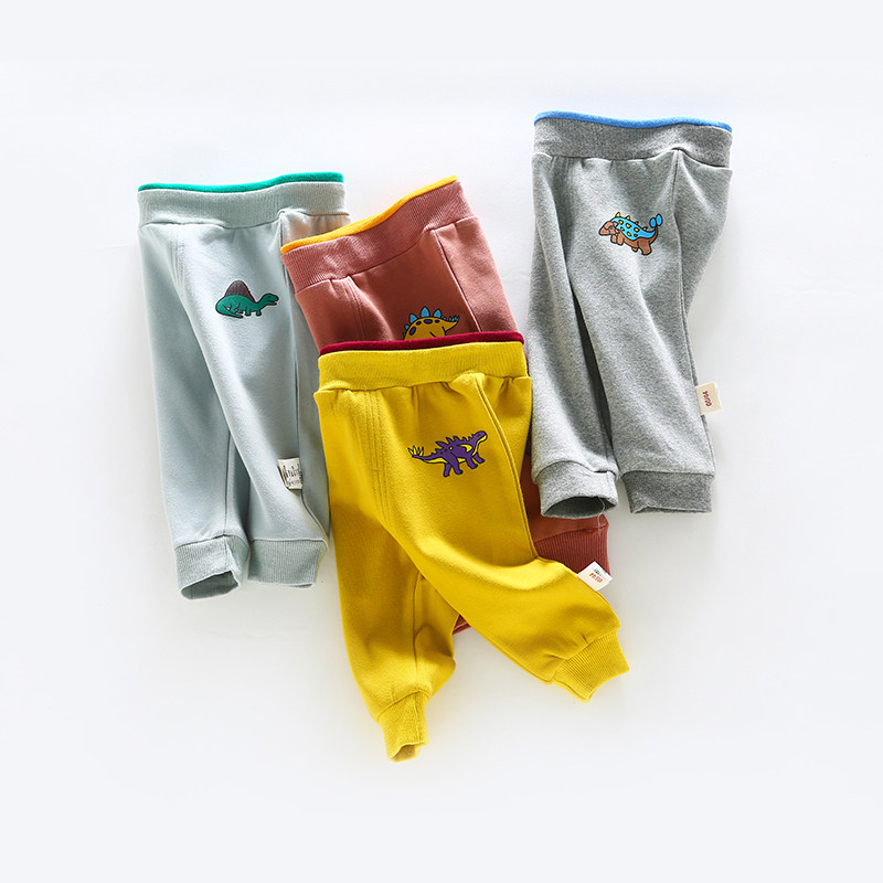 (Broken Yard clear cabin) Female baby Kindergarten sports casual pants girl Han version of inner lap pants outside wearing pants for spring and autumn