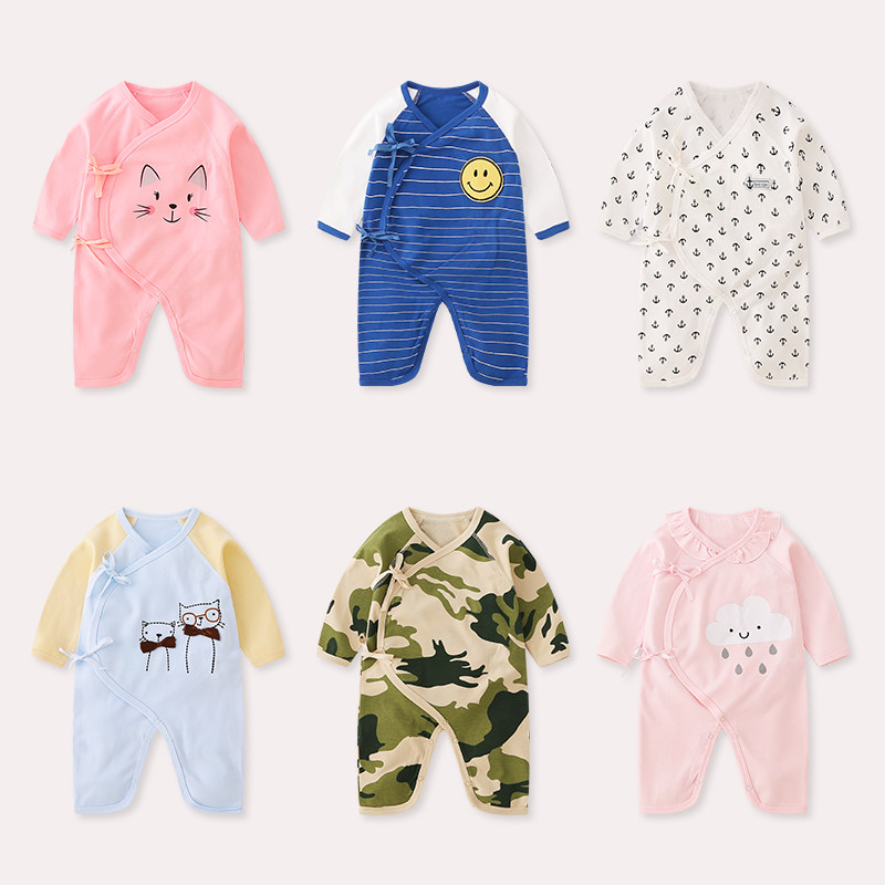 (Broken Yard clear cabin) Spring new newborns pure cotton clothes Baby Butterfly Harvest men and women The baby is even fit