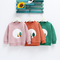 (Broken code clearance) baby autumn coat womens long sleeve T-shirt childrens cotton pullover clothes Korean childrens clothing