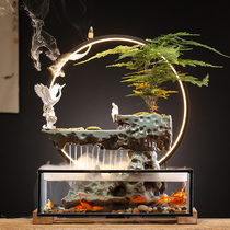 Glass small goldfish tank creative flowing water ornaments recycling office desktop living room opening gifts