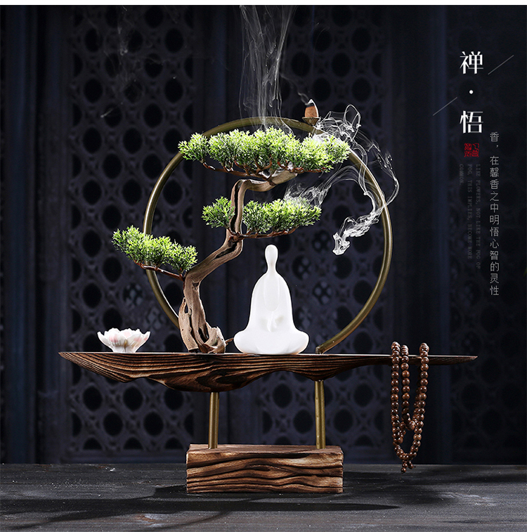 Zen đồ trang trí Trung Quốc nghệ thuật trang trí và hàng thủ công lại hương burner gốm phòng khách văn phòng sáng tạo trang trí mềm mại porch đồ trang trí