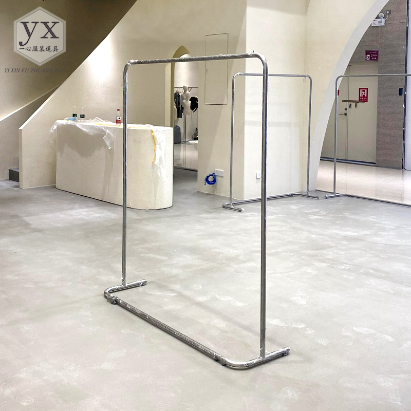 Clothing Store Show Shelf Stainless Steel Acrylic Creative Landing Style Hanging Clothes Hanger Customize