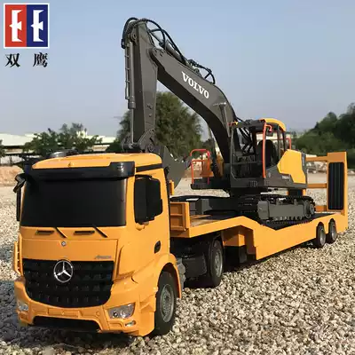 Double Eagle large wireless remote control excavator electric alloy engineering car cart boy flatbed car Children Toy