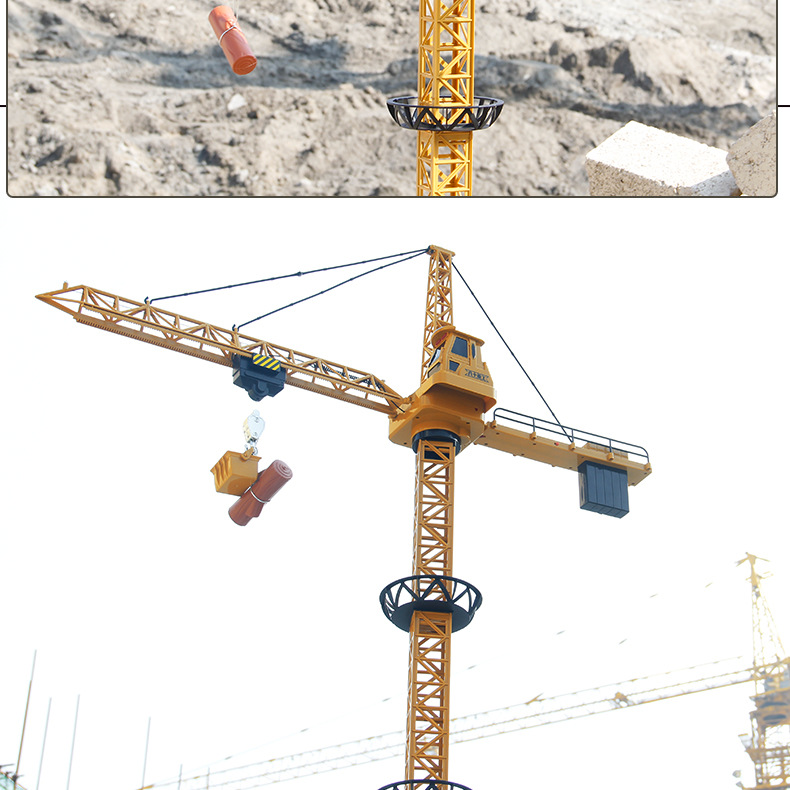 Lớn điện điều khiển từ xa kỹ thuật xe tháp cần cẩu điều khiển dòng cẩu tháp crane boy trẻ em đồ chơi mô hình