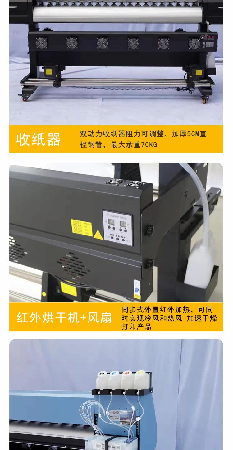 Фото машины 银图1.8米双头高清写真机户内外写真机高精度i3200喷头压电写真机 Silver chart