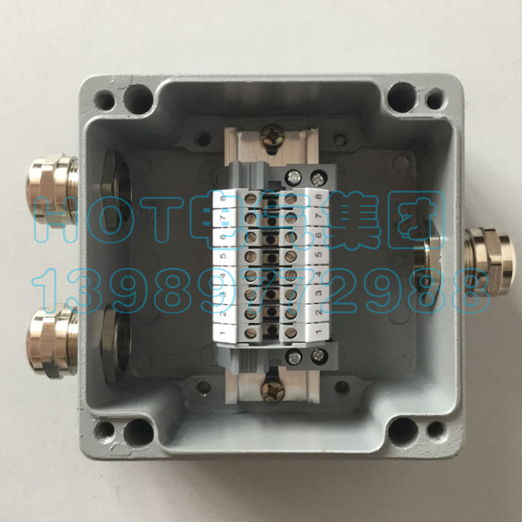 One-in-two-out explosion-proof junction box with terminal cast aluminium waterproof case shielded box power overwire box cable splitting wire box