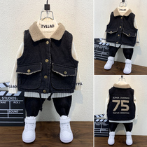 Childrens cowboy vest spring and autumn foreign baby vest thin Korean boy horse clip wear tide childrens coat