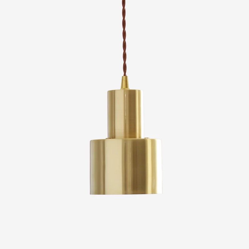 Nordic Brass Bedside Small Chandeliers Milk Tea Shop Dining Room Bar Table Retro Guru Guan Minguan Full Copper Single Head Suspension Wire Lamps