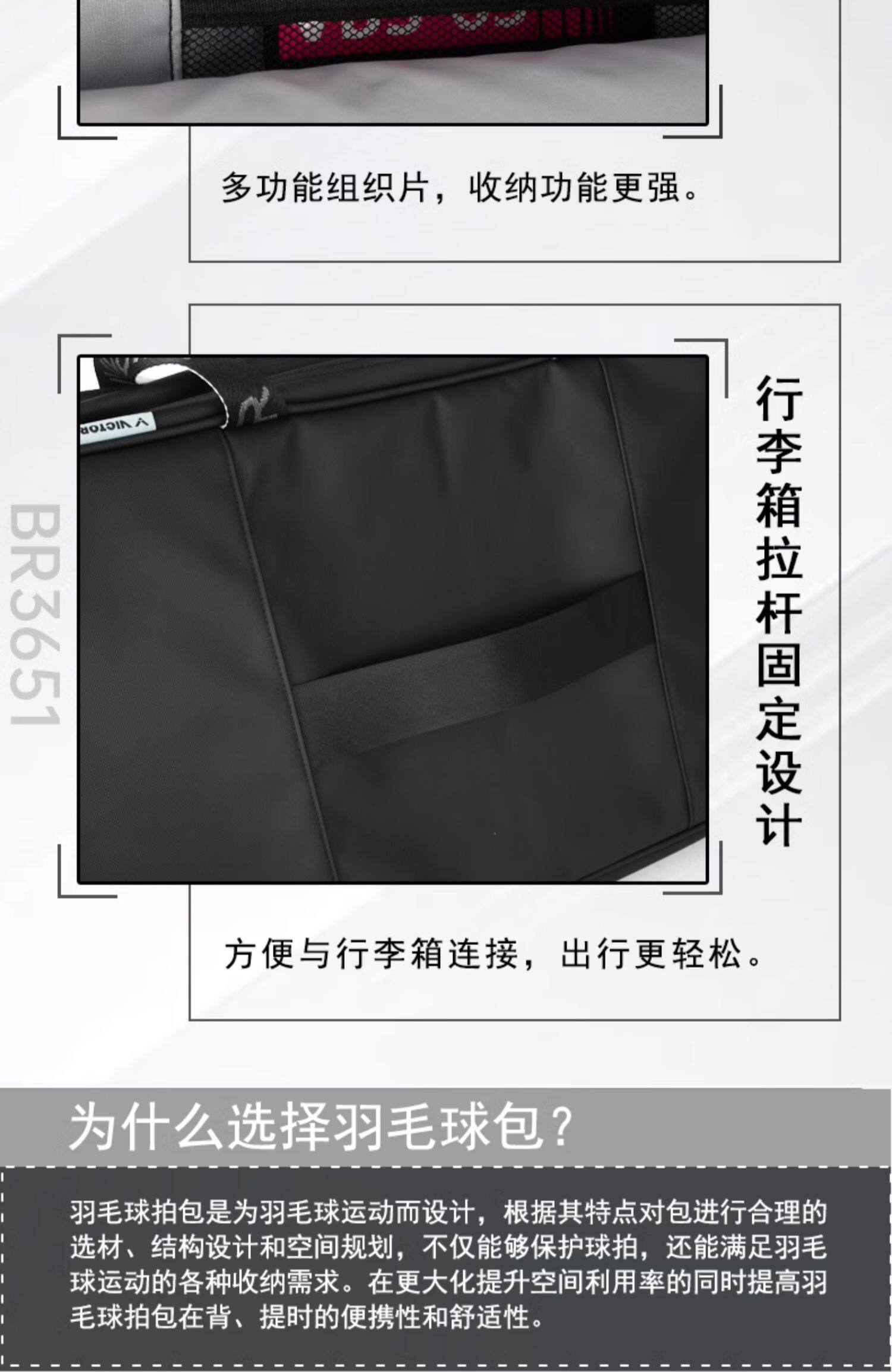 Сумка для ракетки victor威克多胜利br9615cps胶囊羽毛球矩形包br5643多隔层大容量