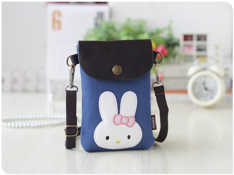 Gói điện thoại di động 6 inch vải bạt điện thoại di động nữ vải xéo hoang dã điện thoại di động túi mini dễ thương ví tiền xu