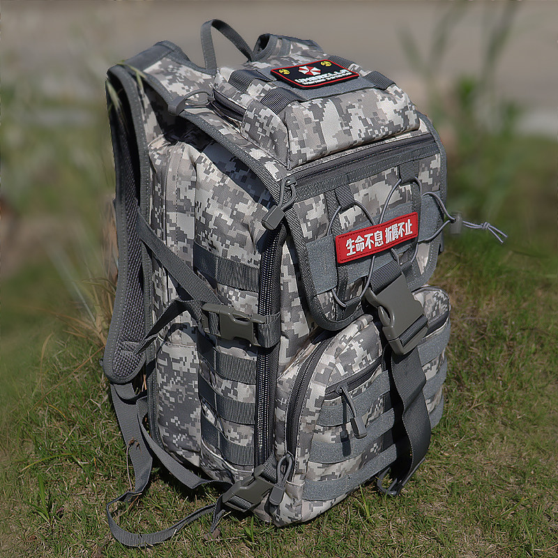 New camouflak swordfish bag outdoor sports climbing bag men's single soldier tactical double shoulder backpack female high school student bag-Taobao