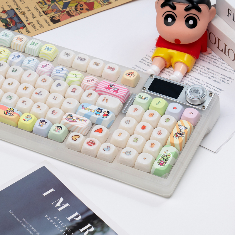 Customized Wolf Spider F98Pro V3 Transparent Mechanical Keyboard Three-Mode Wireless Bluetooth Mahjong Sound for Girls Office Rgb