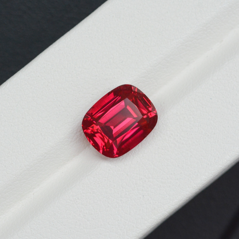 Cultivated Ruby, Synthetic Ruby, Pigeon Blood Red, Cultivated Gemstone, Cushion Cut, Pillow Cut, Gemstone Aesthetics