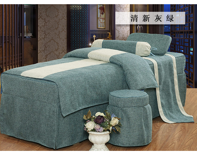 Làm đẹp trải giường bốn bộ có thể tùy chỉnh đơn giản cao cấp vật lý trị liệu massage giường trải giường thẩm mỹ châu Âu với phiên bản Hàn Quốc - Trang bị tấm ga trai giuong cho spa