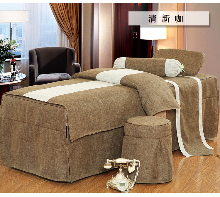 Làm đẹp trải giường bốn bộ có thể tùy chỉnh đơn giản cao cấp vật lý trị liệu massage giường trải giường thẩm mỹ châu Âu với phiên bản Hàn Quốc - Trang bị tấm ga trai giuong cho spa