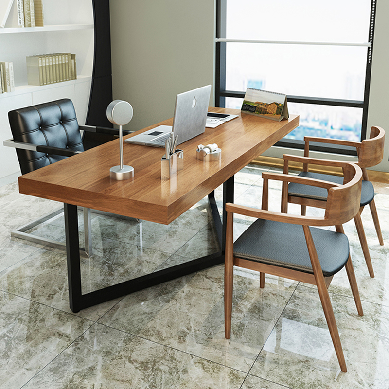 Solid wood meeting table minimalist modern desk loft talks table painting and calligraphy table log large plate table strip meeting table