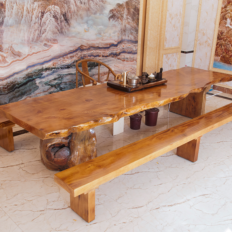 All-solid wood tea table and chair combination office tea table living room household tea set