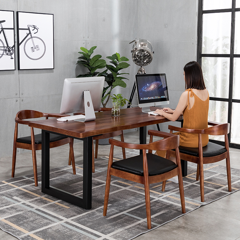 Solid Wood Loft Conference Table Bench Computer Desk Negotiating Table And Chairs Desk Brief Modern Large Strip Table