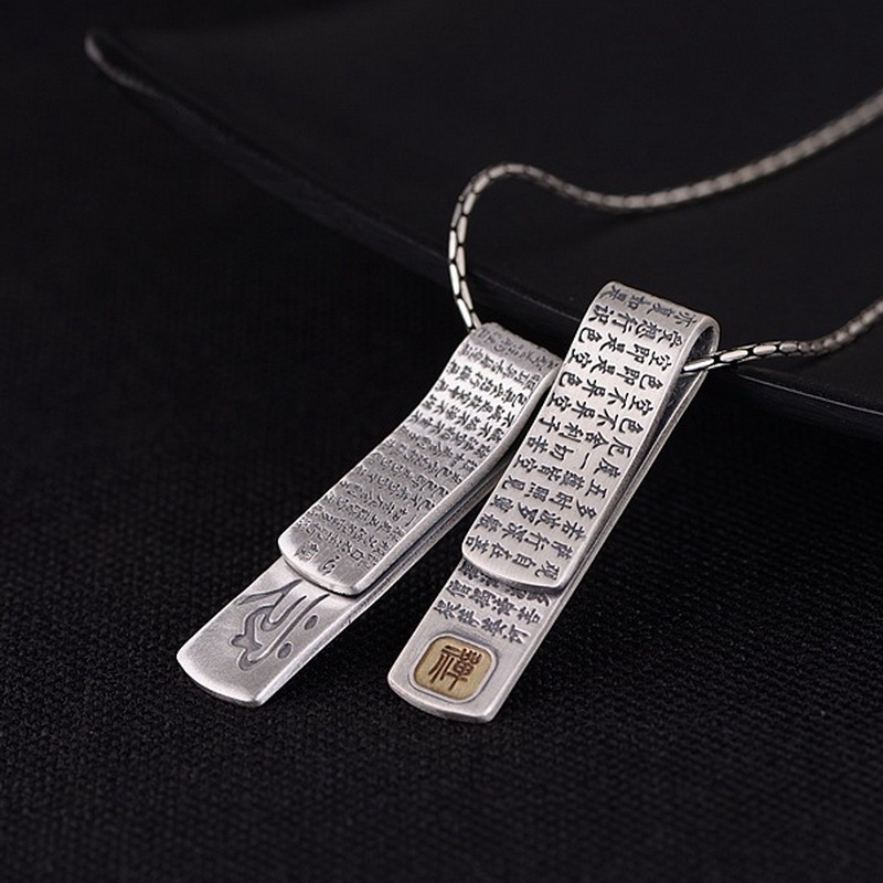 Seiko Version Double-Sided Carved S925 Sterling Silver Wallet Card Holder Bill Holder High-End Thai Silver Creative Personalized Pendant Pendant Seiko Version Double-Sided Carved S925 Sterling Silver Wallet Card Holder Bill Holder High-End Thai Silver Creative Personalized Pendant Pendant