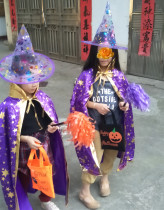 Halloween childrens costume Girls cosplay adult witch magic cloak performance costume masquerade cloak