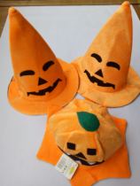 Halloween Ghost Festival Adult Children Pumpkin hat topper Smiley Pumpkin Hat Witch Hat Grimace Flannel Pumpkin Hat