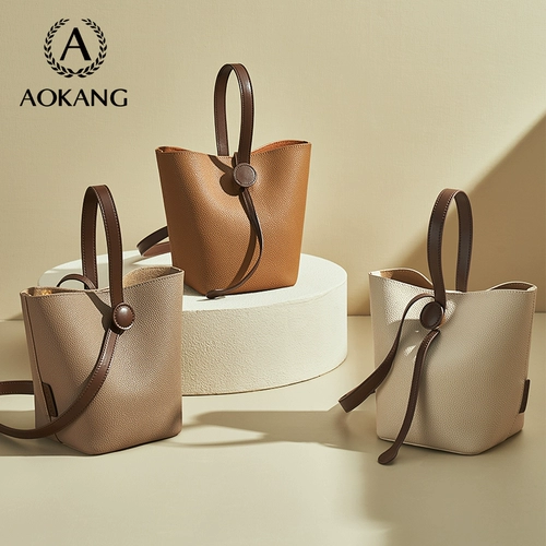 Сумка через плечо, вместительная и большая портативная корзина, из натуральной кожи