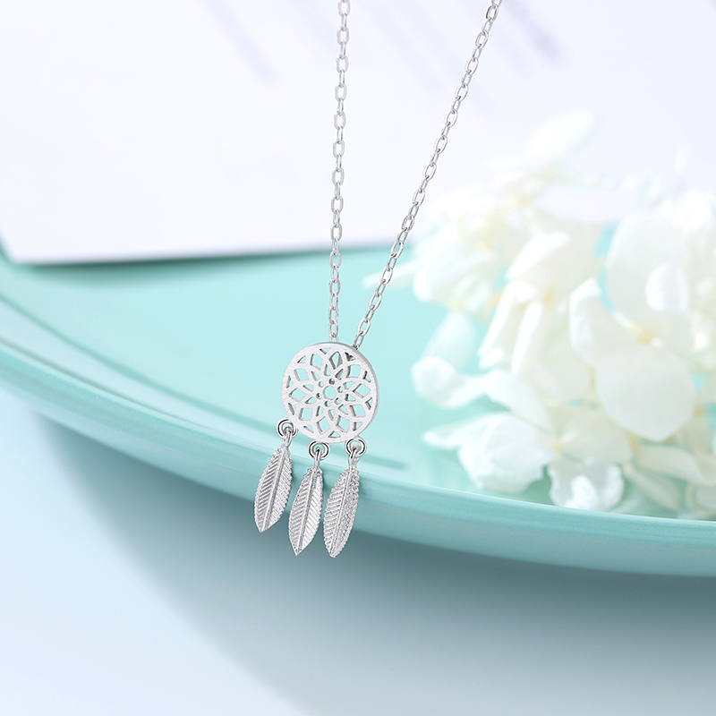 S925 Pure Silver Trapeze Element Necklace Korea Brief Crowdson Clan Name Clan Wind Student Lock Bone Chain Gift Woman