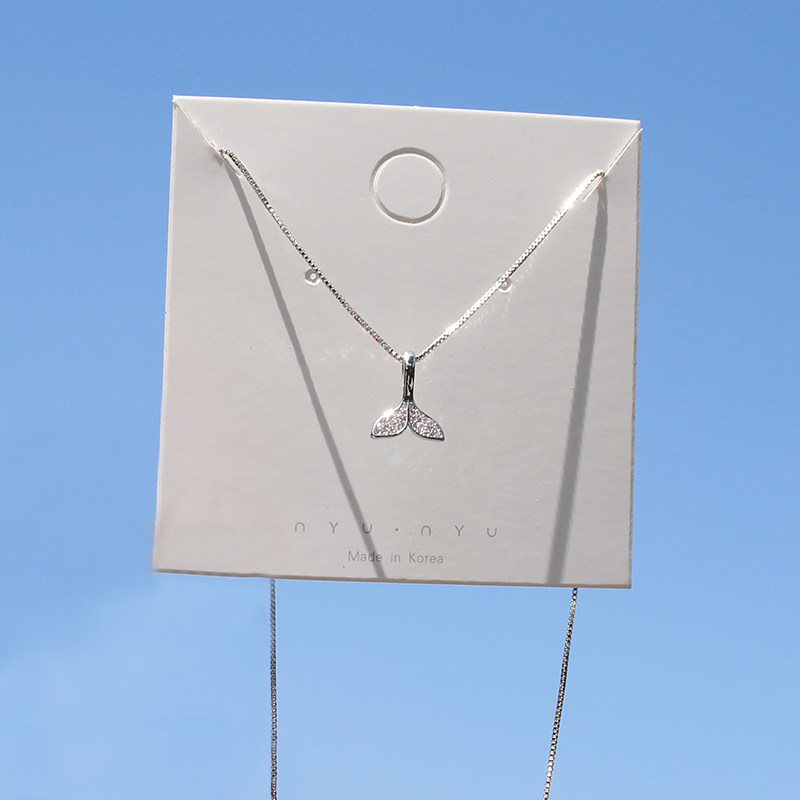 Dolphin fishtail necklace female Korean version of simple student Sen temperament net red light luxury clavicle chain 2021 new trend