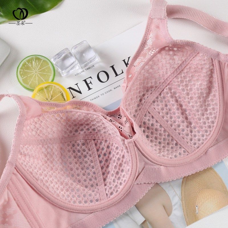 Large size size Fat mm Full cups ultra-thin metro Large breasted large breasted with steel ring bra female sense lingerie big cup Lie