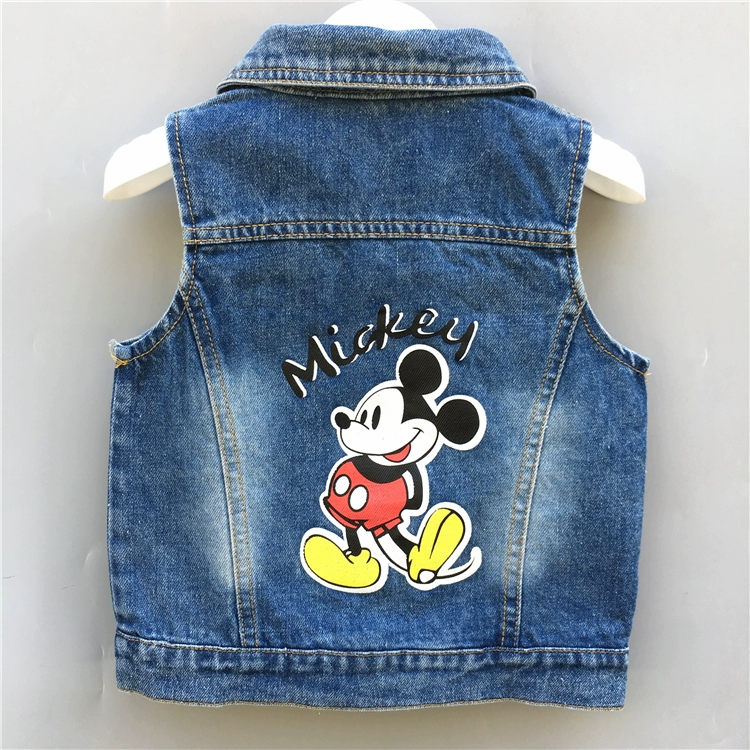 2019 quần áo bé trai vest vest denim mùa xuân và mùa thu mới áo khoác hoang dã bé gái thủy triều bé bé vest - Áo ghi lê