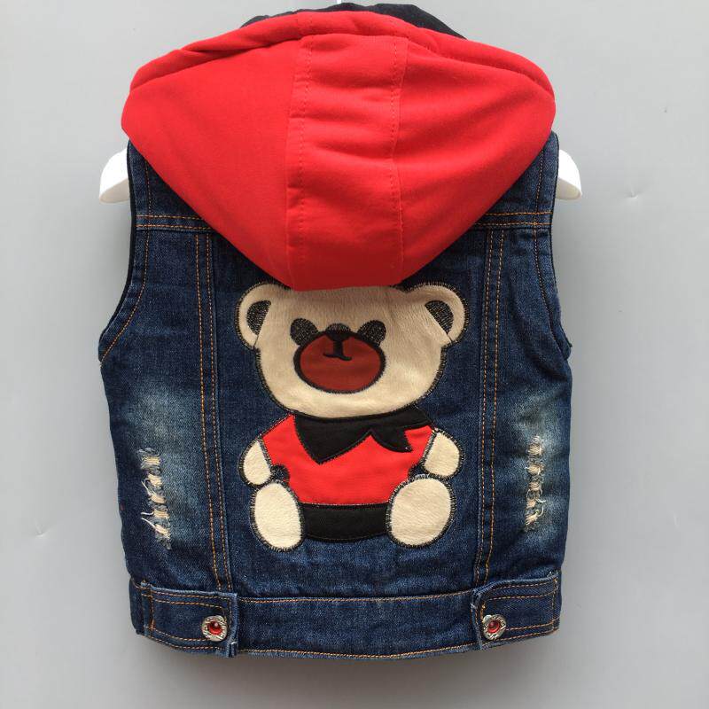 Boy Cowboy waistcoat Chia Velvet Spring Autumn Season Baby Vest New Child Clothing Large Small And Medium Boy waistcoat Waistcoat Shoulder Jacket