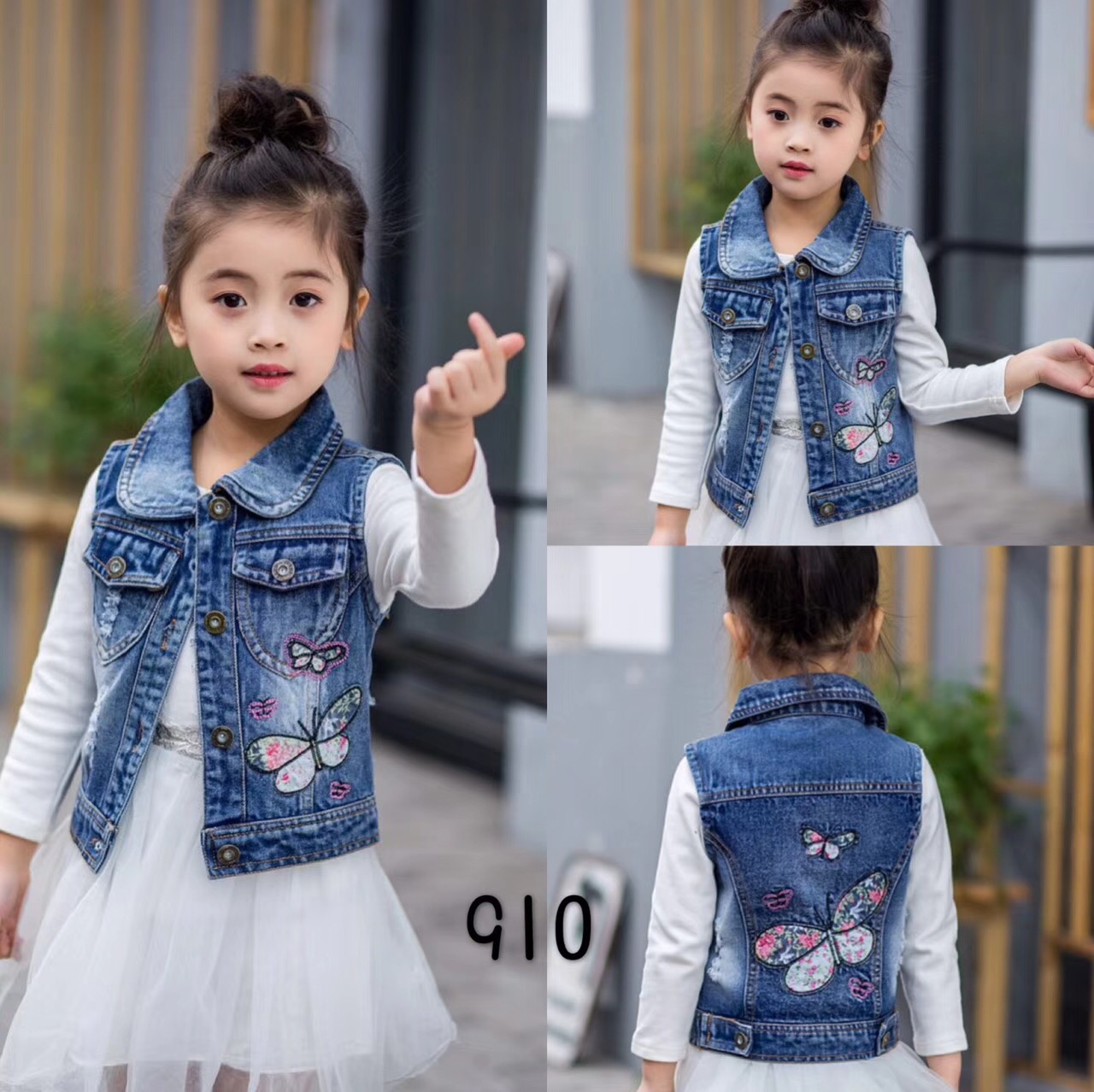 Trẻ em denim vest của phụ nữ vest 2018 mới của Hàn Quốc phiên bản của mùa xuân và mùa thu áo nam bé công chúa vest vest con