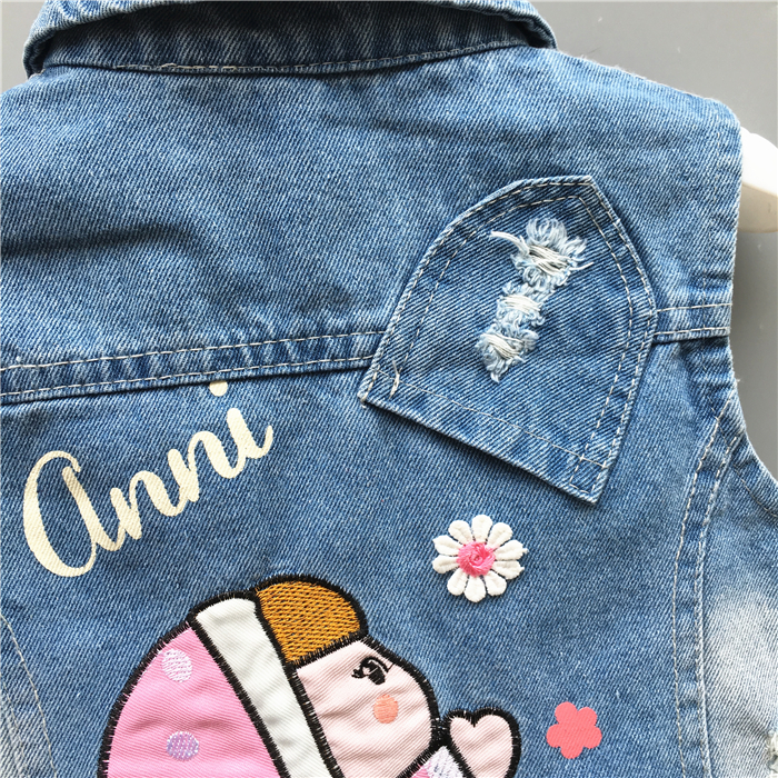 Trẻ em denim vest của phụ nữ vest 2018 mới của Hàn Quốc phiên bản của mùa xuân và mùa thu áo nam bé công chúa vest vest con