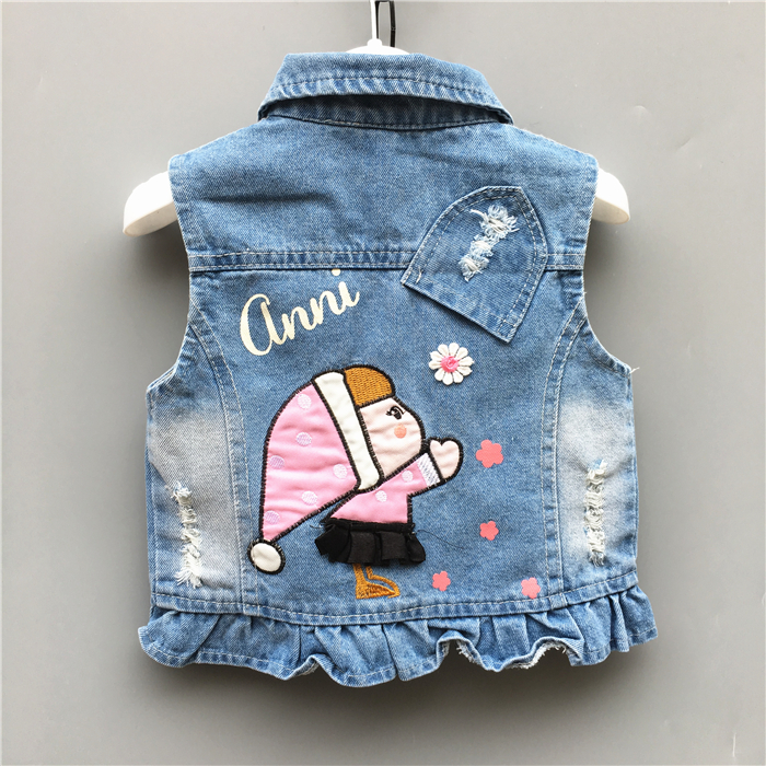 Trẻ em denim vest của phụ nữ vest 2018 mới của Hàn Quốc phiên bản của mùa xuân và mùa thu áo nam bé công chúa vest vest con