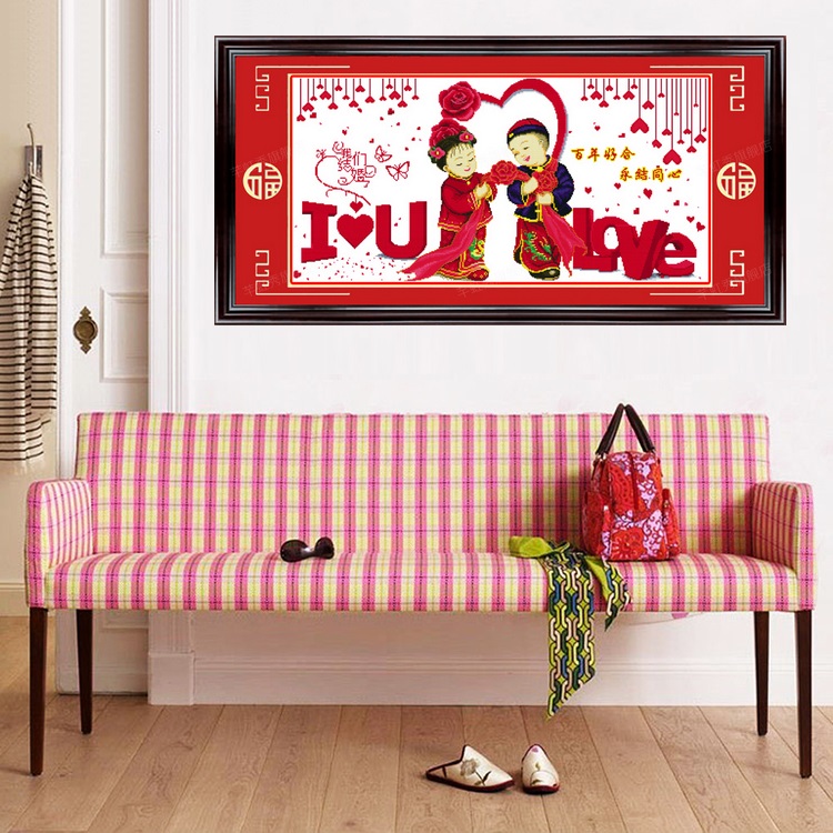 Tình yêu dành cho All Seasons tổ chức đám cưới hôn nhân mới cross-stitch thêu với nhiều màu sắc trang trí 2019 phòng hôn nhân đám cưới đám cưới - Công cụ & phụ kiện Cross-stitch khung thêu tay
