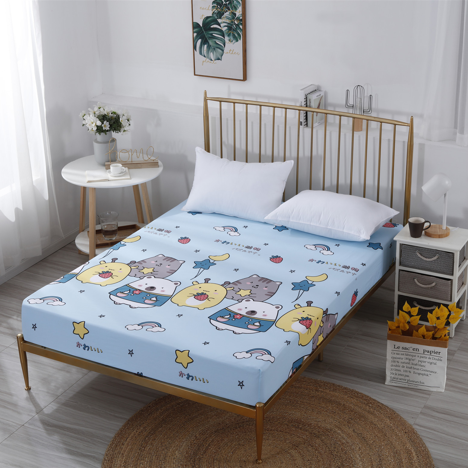 Cotton Children's Cartoon Pattern All-Inclusive Bed Sheets Mattresses Cotton Cute Bedspreads Bed Sheets Washable Customized
