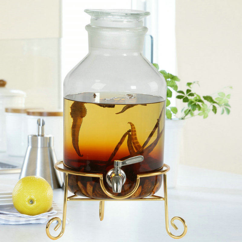 Speed Xingli Brew Wine Bottle 5 Catty 10 Catty Wine Bottle Stainless Steel Tap Metal Base Bubble Wine Ginseng Bottle