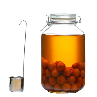 Glass sealed jar storage jar sparkling wine bottle ginseng wine bottle lemon honey bottle pickle jar with buckle sparkling wine jar