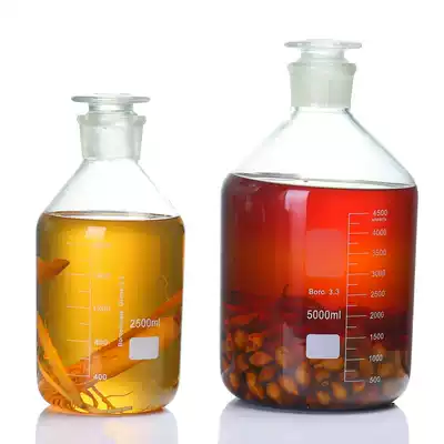 Lead free small mouth frosted glass wine bottle 5kg 10kg sealed can green plum ginseng bubble fruit wine bottle soaking jar