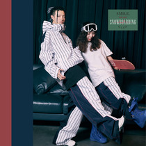 QLeo single board waterproof ski suit for women windproof loose snowsuit niche American thickened cold-proof ski pants for men