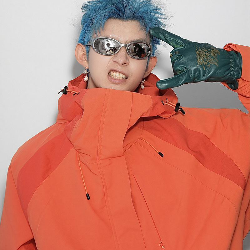 Qleo New Orange Light Ski Jacket for Women, Waterproof and Fleece-Lined, Orange 3L Hooded Dopamine Jacket for Men Qleo New Orange Light Ski Jacket for Women, Waterproof and Fleece-Lined, Orange 3L Hooded Dopamine Jacket for Men