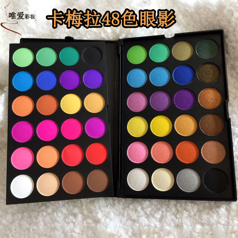 Carmela 48 color children stage makeup matte lasting nature students net makeup brush eye shadow