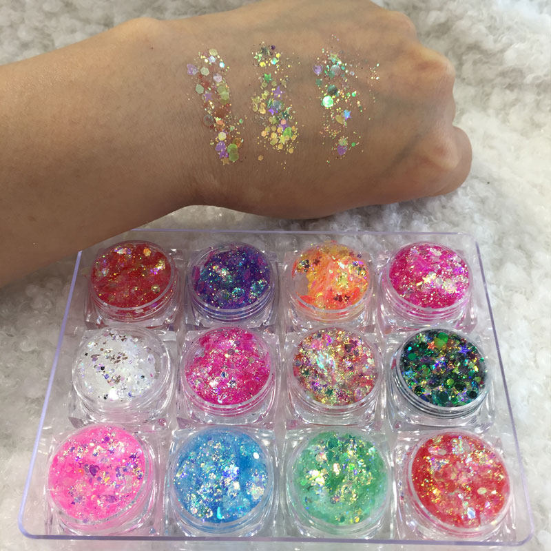 61 Children's Festival Stage Gel Cream Shiny Slice Pink Jelly Bright Crystal Clear Crystal Wet Eye Shadow Makeup Artist New Lady Makeup Nets Red