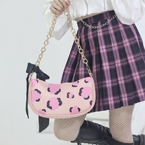 Milk tea Bear * original pink leopard flower cow flower Flower Flower armpit bag lo hot girl wind shoulder shoulder bag jk bag