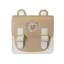 Milk tea Bear * original design pudding bear small square bag cute animal ears detachable shoulder bag jk uniform bag